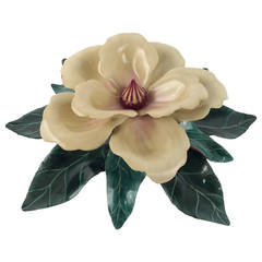 Used Small Magnolia Centerpiece, Porcelain Objet d'Art