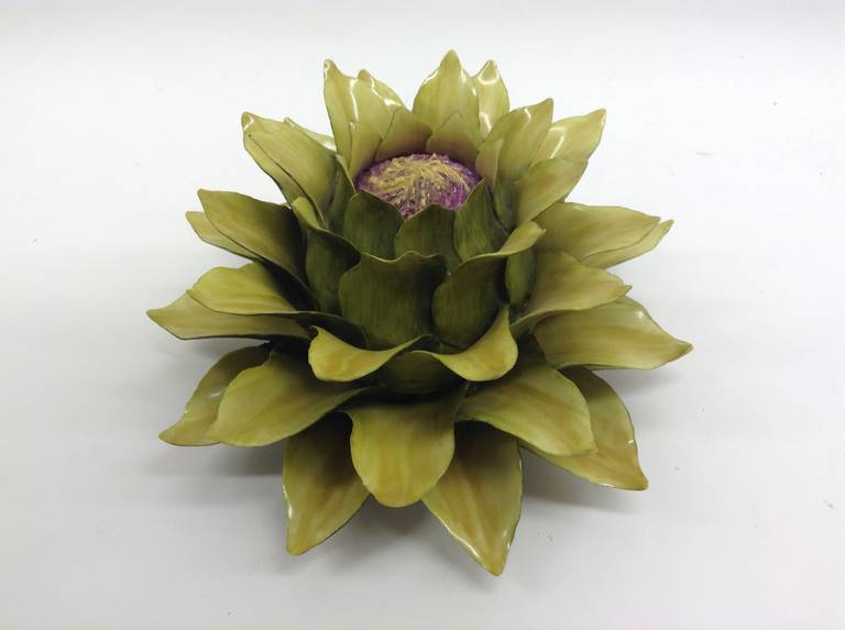 Blooming Artichoke Porcelain Centerpiece Display