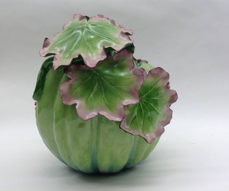 Ceramic Chelsea Porcelain Red Anchor Period Inspired Melon Centerpiece For Sale