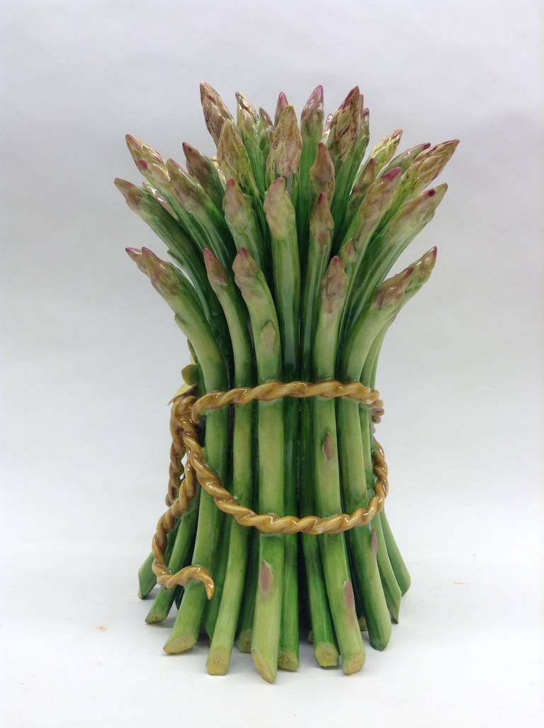 Glazed Asparagus Porcelain Centerpiece For Sale