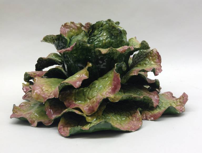 Contemporary Harvest Cabbage, Porcelain Objet d'art for centerpiece or table display