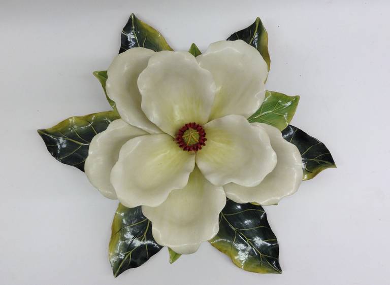 American Porcelain Magnolia Centerpiece For Sale