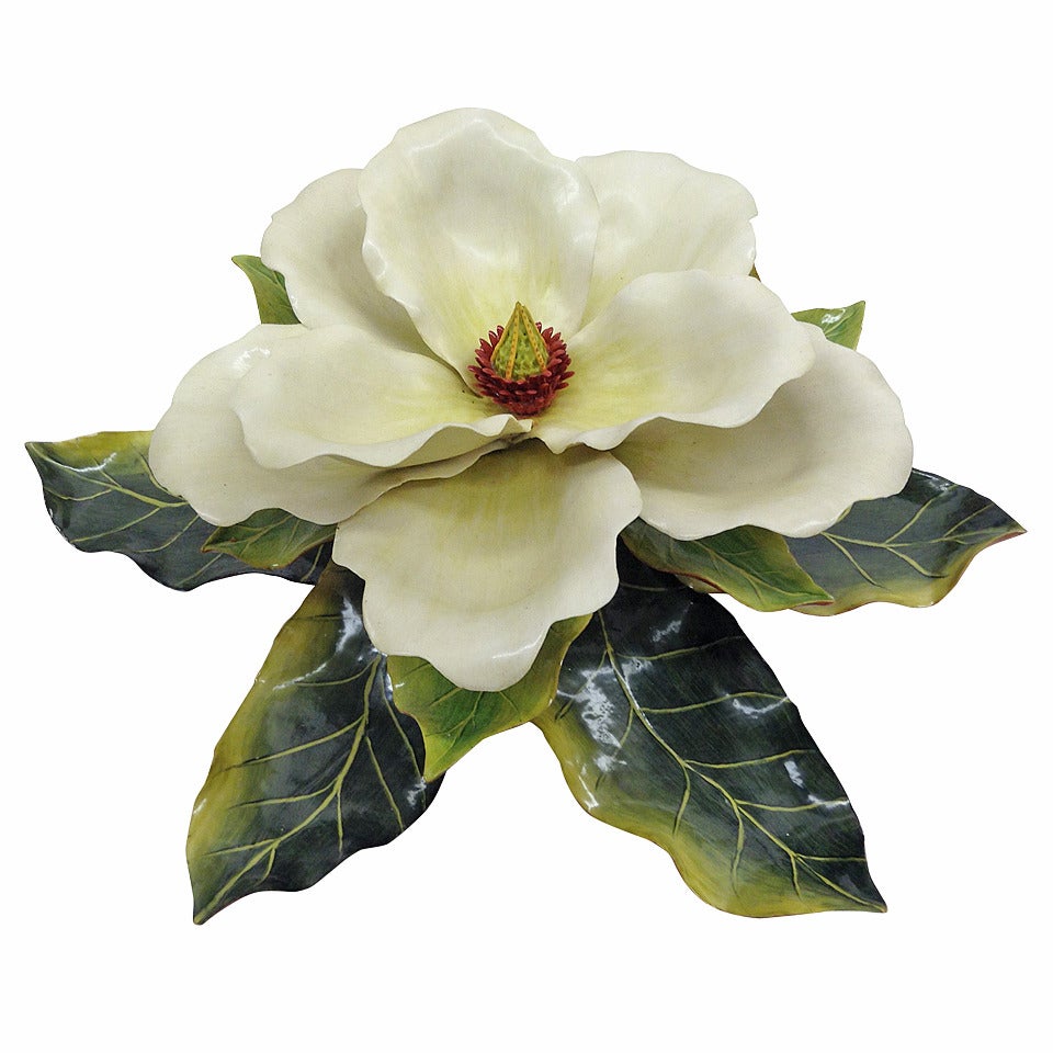 Porcelain Magnolia Centerpiece For Sale