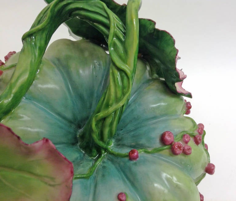 Chelsea Porcelain Red Anchor Period Inspired Melon Centerpiece For Sale 2