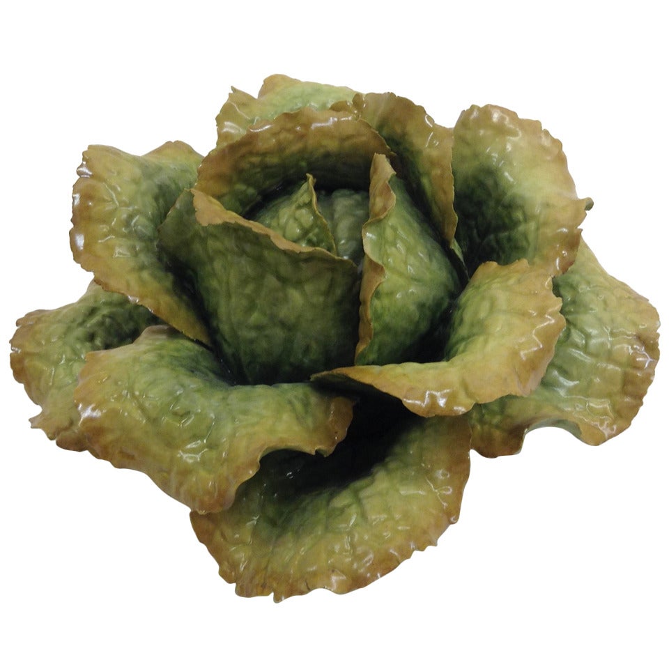 Porcelain Autumn Cabbage Botanical Objet d'Art for Display For Sale