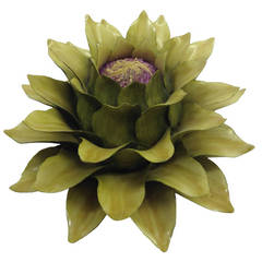 Used Blooming Artichoke Porcelain Centerpiece Display