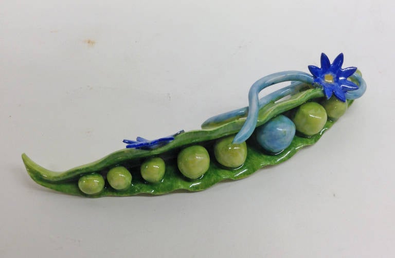 Baby Boy Peapod Botanical Porcelain Objet d'Art