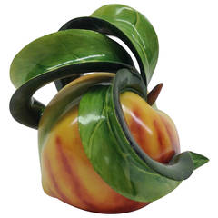 Used Georgia Peach Porcelain Objet d'Art