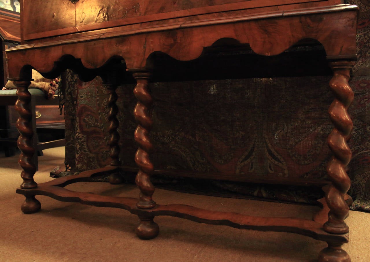 Early 18th Century 18th Century William and Mary Burled Walnut Chest on Stand