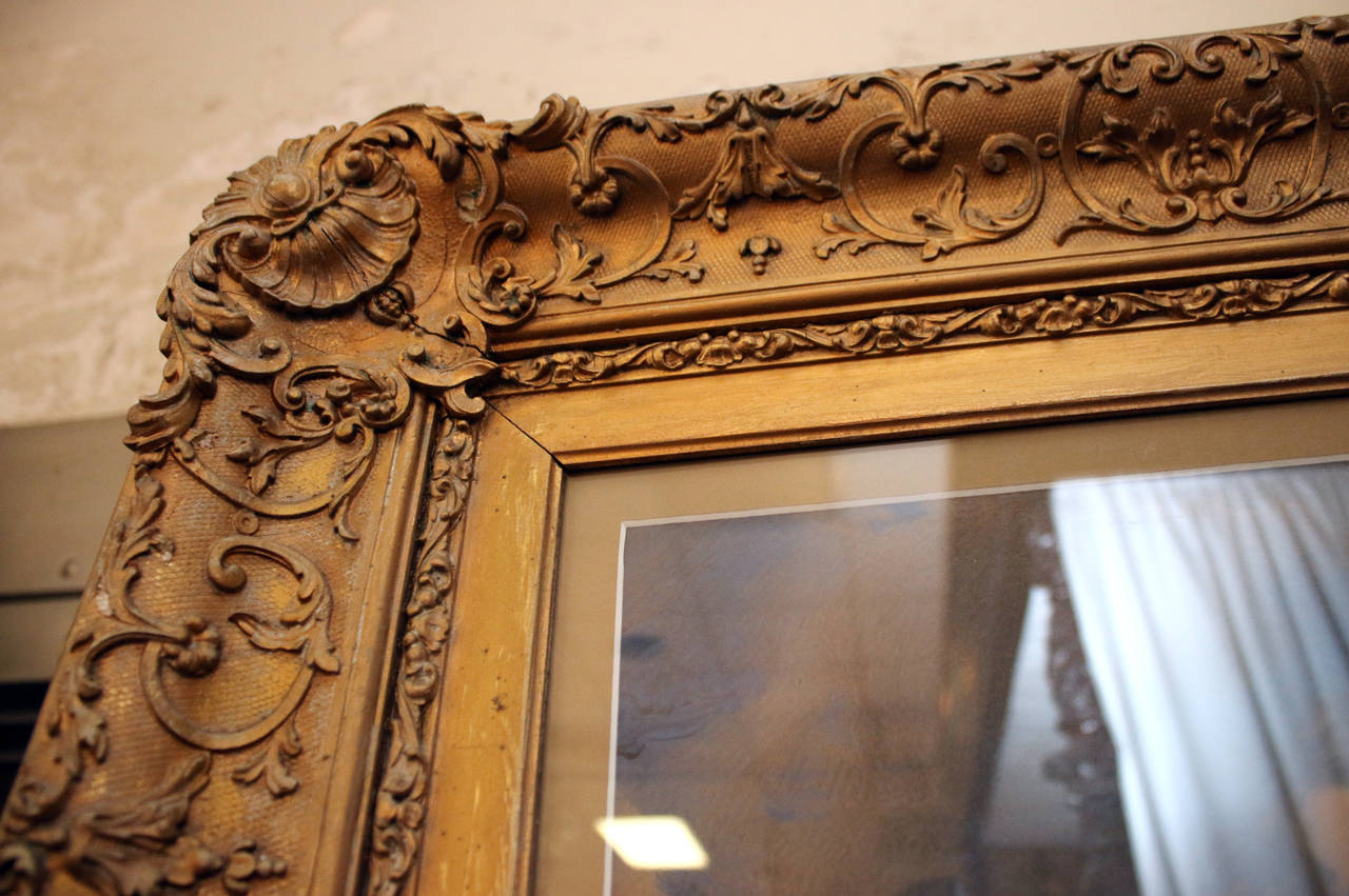 19th Century Pastel in Giltwood Frame In Excellent Condition In Savannah, GA
