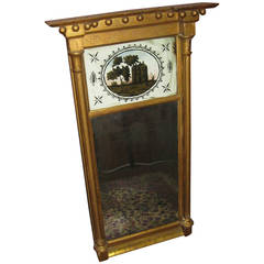 19th Century Églomisé American Federal Mirror 1