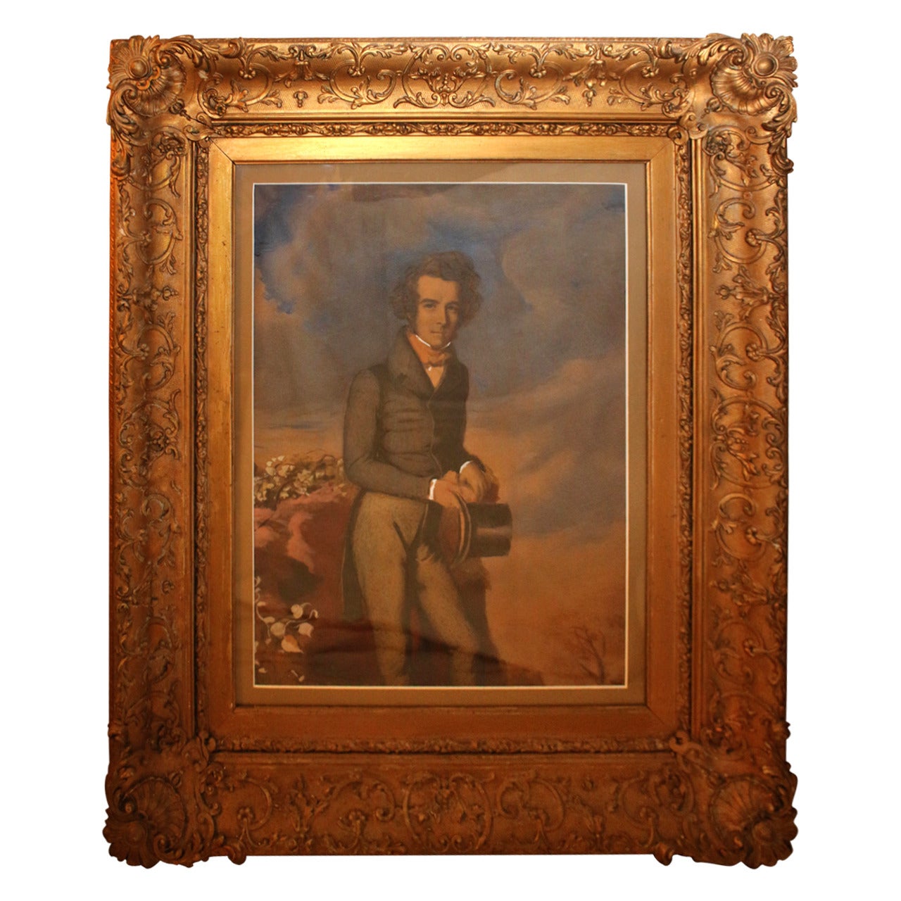 19th Century Pastel in Giltwood Frame