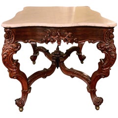 19th century Rococo Revival Rosewood Center Table