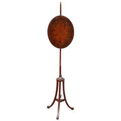 Early American Stenciled Pole Screen 1
