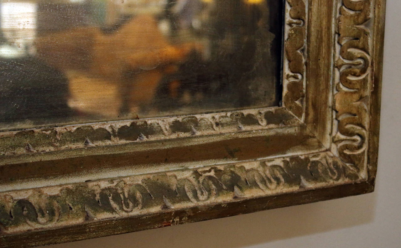 Miroir Trumeau français du XIXe siècle en bois peint et doré en vente 2