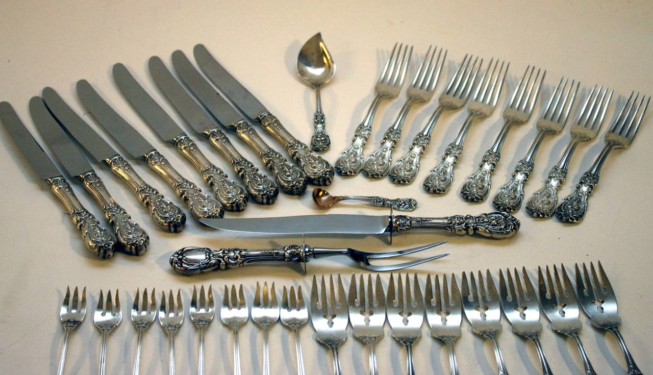 American Francis 1st Sterling Silver Reed & Barton Flatware Service 52 Piece Set 