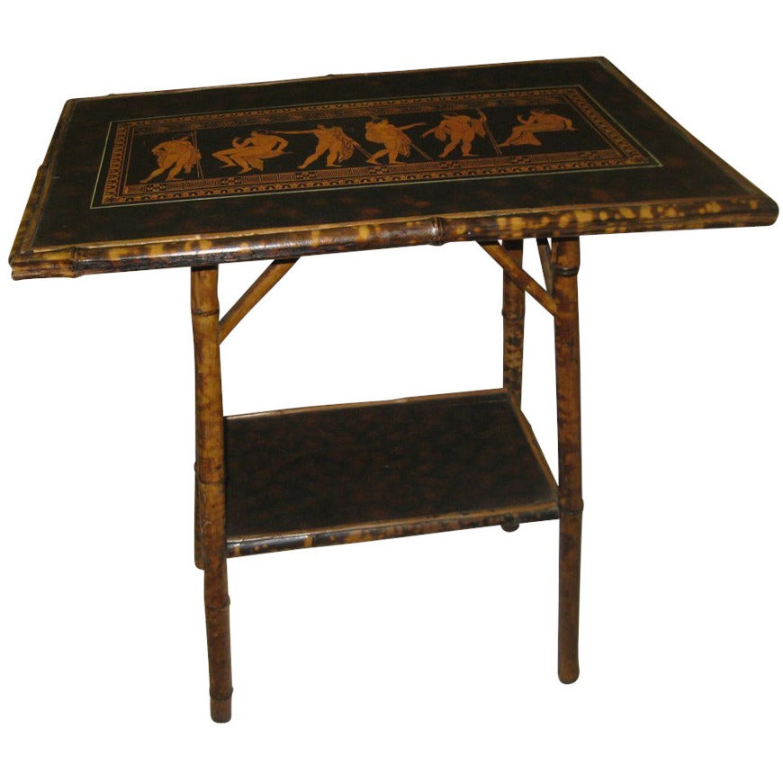 Edwardian Tiger Bamboo Side Table