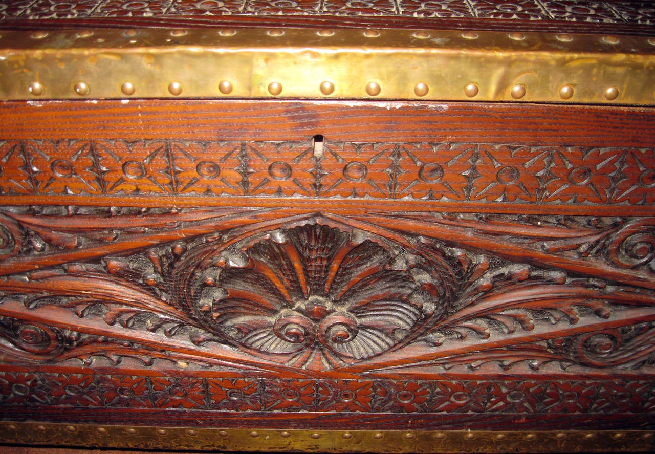 19th Century Carved Spanish Chest 4