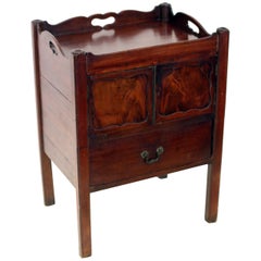 Georgian Mahogany English Bedside Table Commode