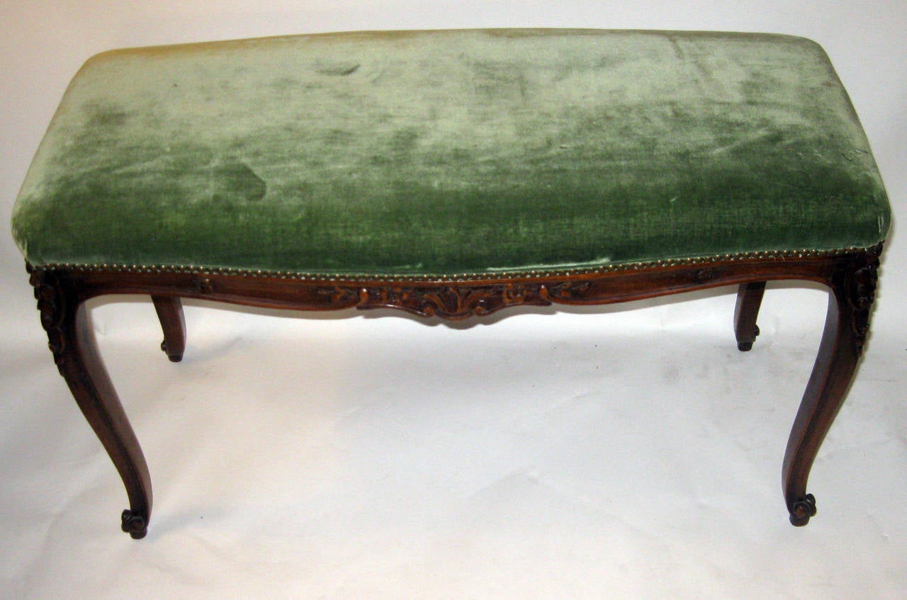 19th Century Louis XV Upholstered Bench 4