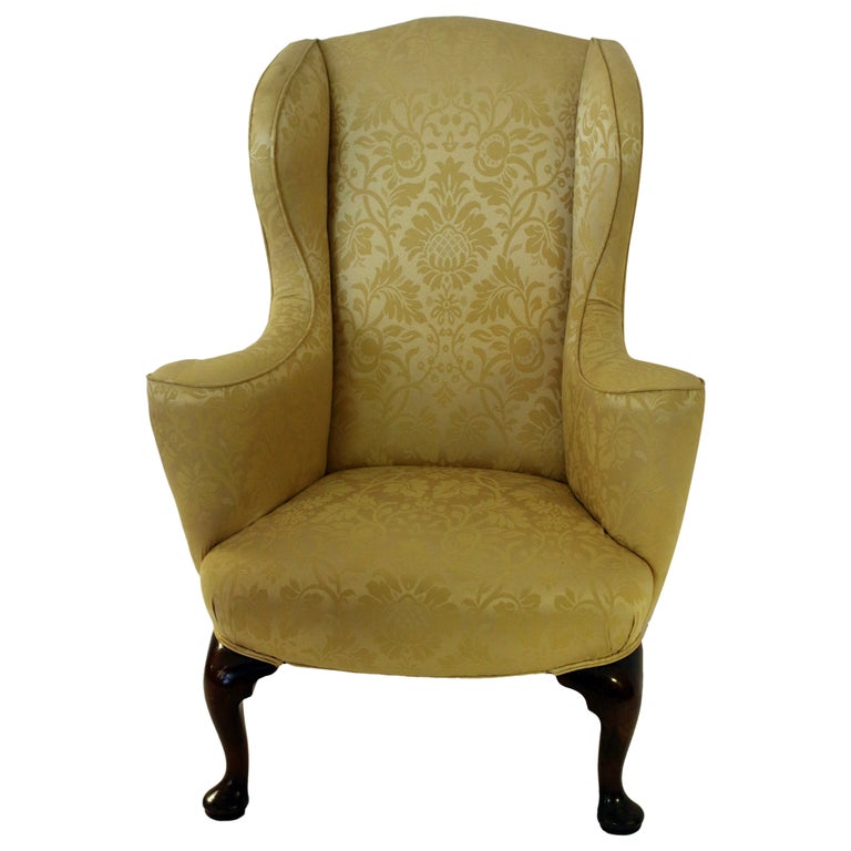 18th century English Georgian Petite Wingback Chair For Sale at
