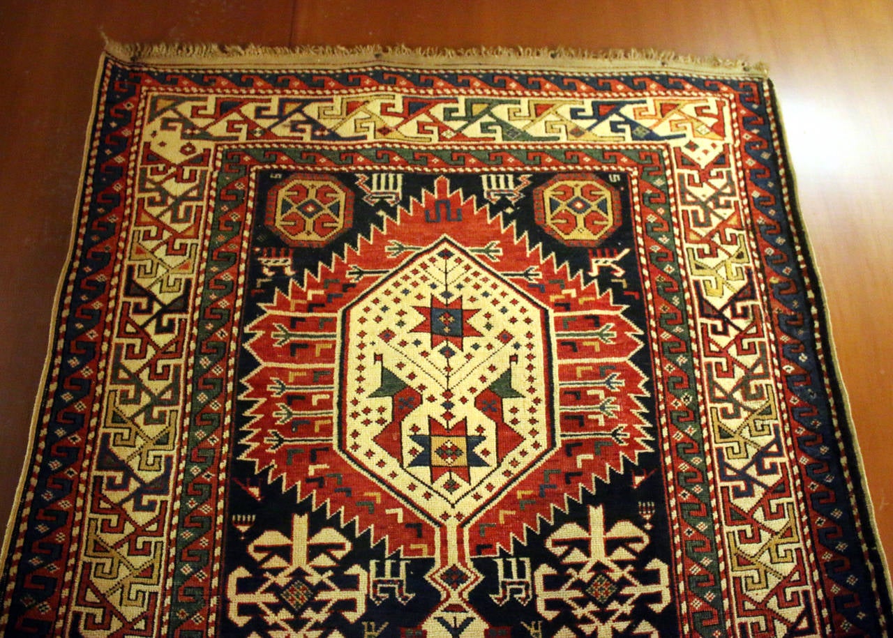 Tribal Antique Caucasian Shirvan Carpet For Sale