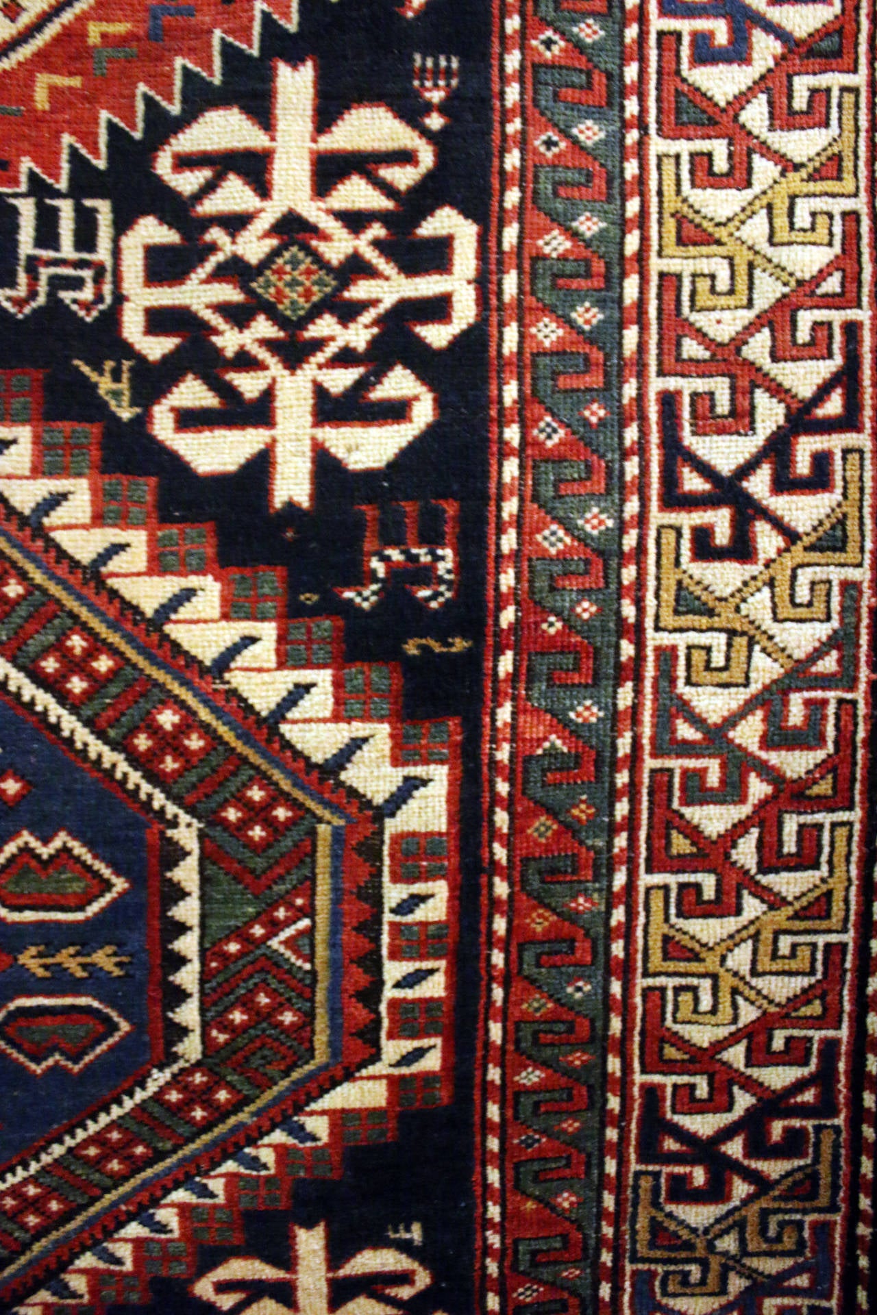 Hand-Knotted Antique Caucasian Shirvan Carpet For Sale
