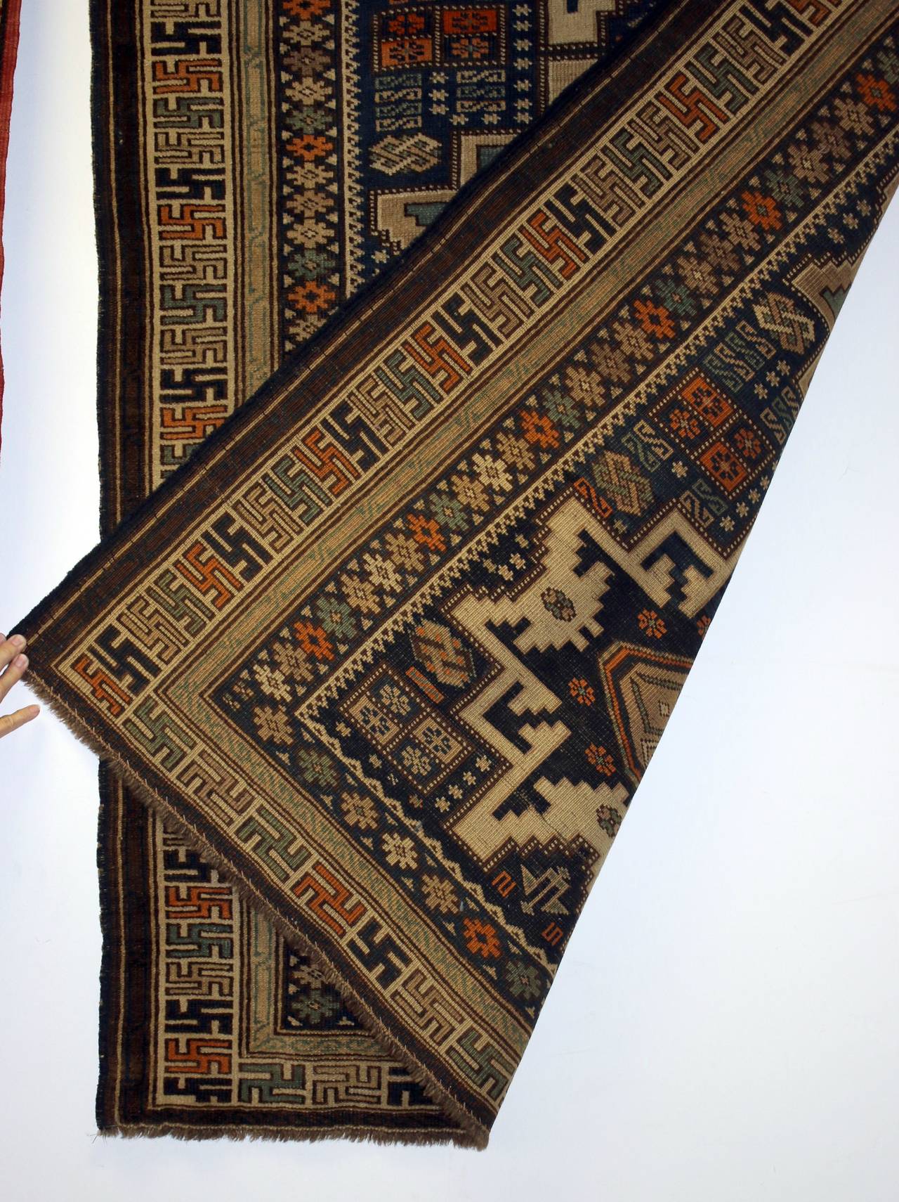 Wool Antique Caucasian Shirvan Carpet For Sale