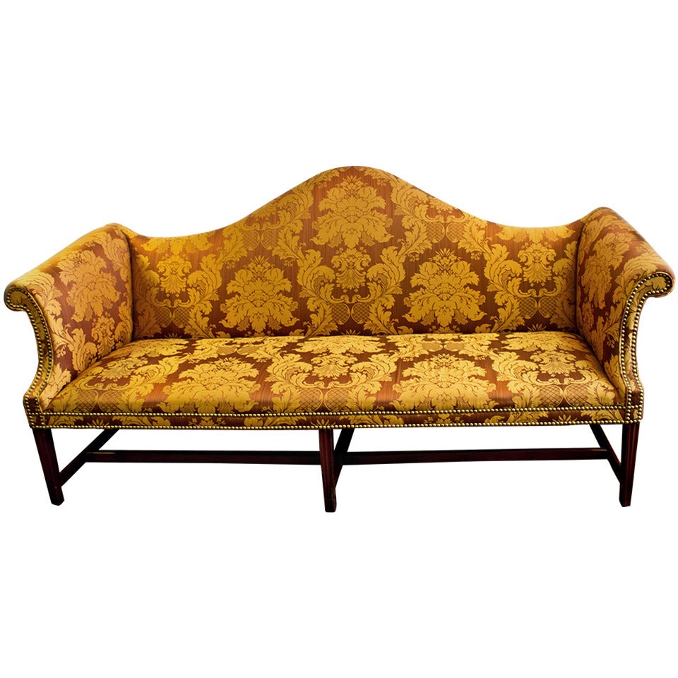 18th Century American Chippendale Camelback Sofa