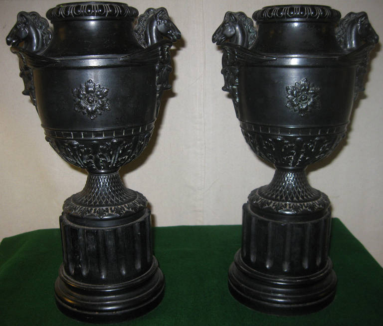 Neoclassical 19th Century English Neoclassic Jasperware Basalt Urns