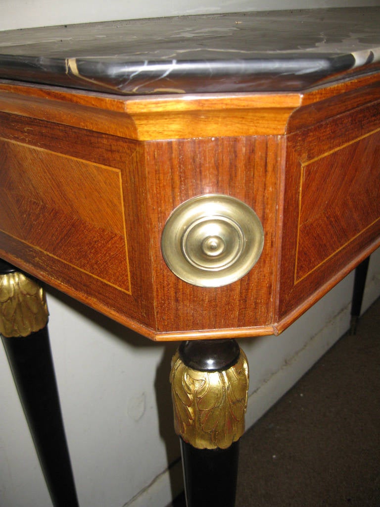 20th century Italian Mahogany and Inlaid Kingswood Console Table For Sale 2