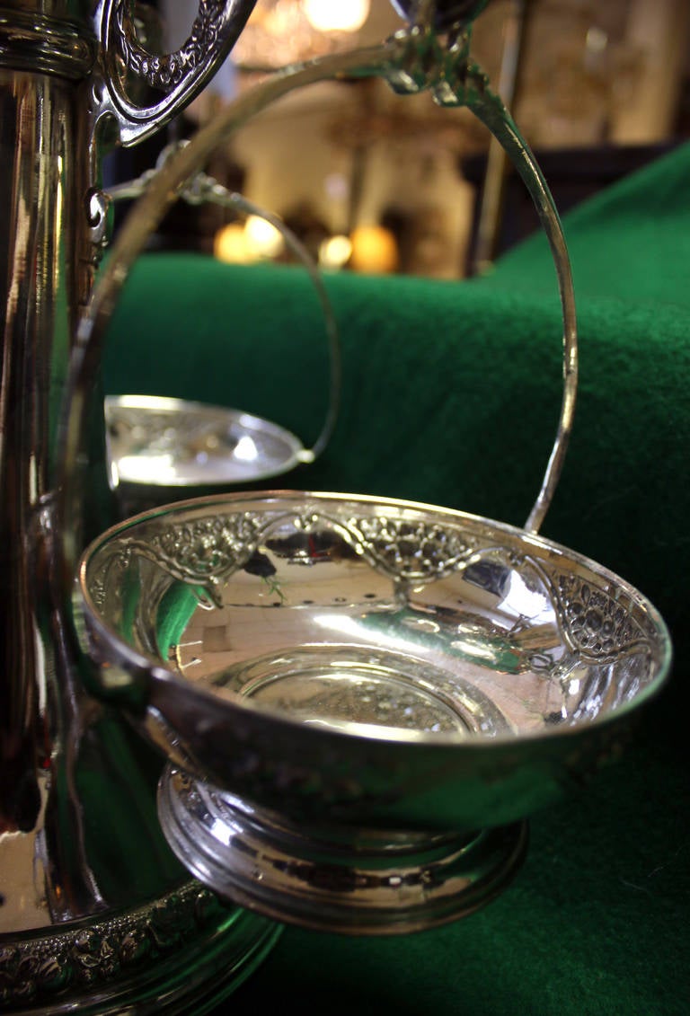 20th Century Silver Plate Epergne by Pedro Bignoli In Good Condition In Savannah, GA