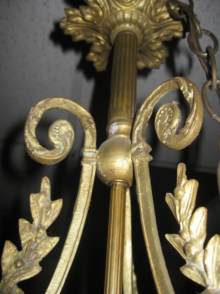 Brass 19th century Second Empire French Petite Size Waterfall Chandelier