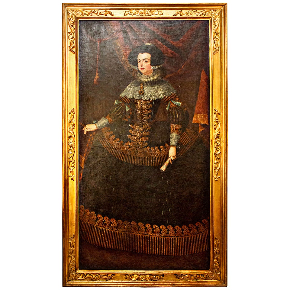 18th Century Oil Painting of Queen Isabella
