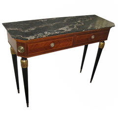 20th Century Italian Mahogany and Inlaid King's Wood Console Table 3