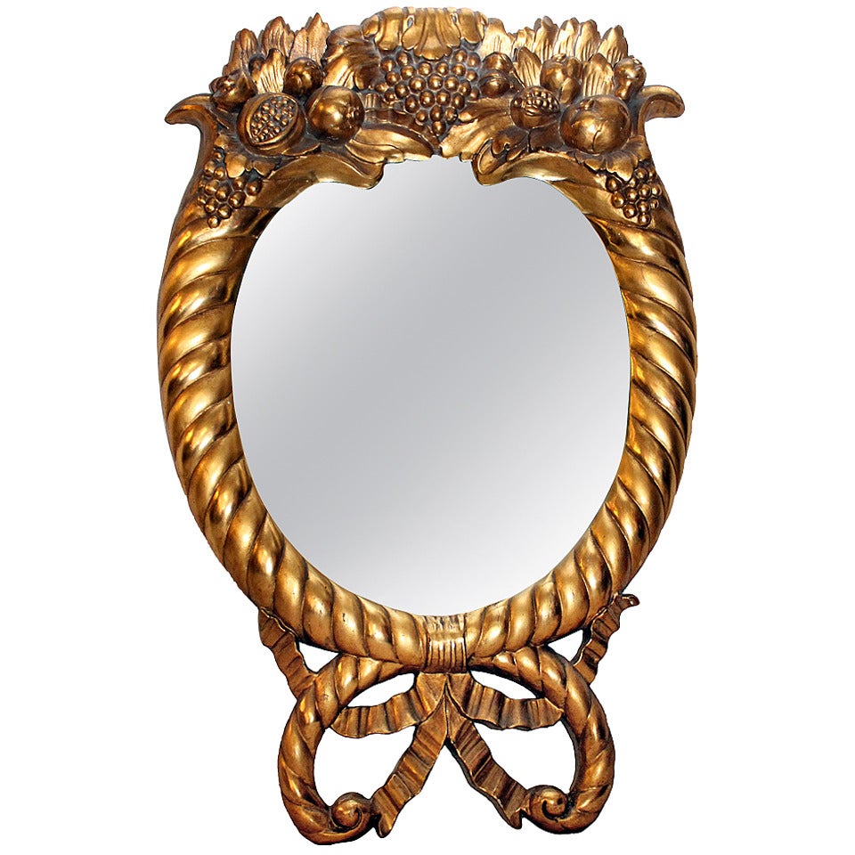 Miroir de l'Empire américain en bois doré du XIXe siècle