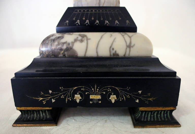 19th century French Egyptian Revival Gilt Bronze and Marble Compotes 4