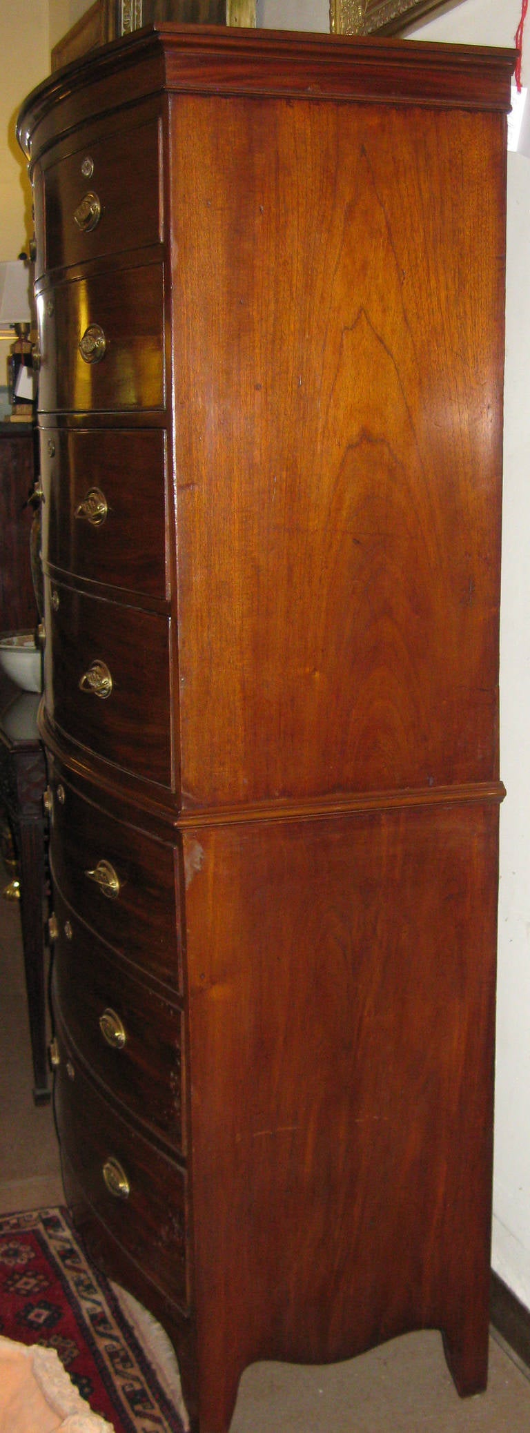 18th century Mahogany Hepplewhite Chest on Chest For Sale 2