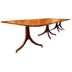 18th Century Mahogany Sheraton Monumental Four-Pedestal Dining Table 4