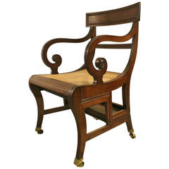 19th Century Regency Mahogany Metamorphic Library Chair
