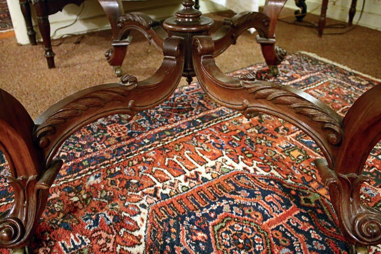 Marble 19th century Rococo Revival Rosewood Center Table