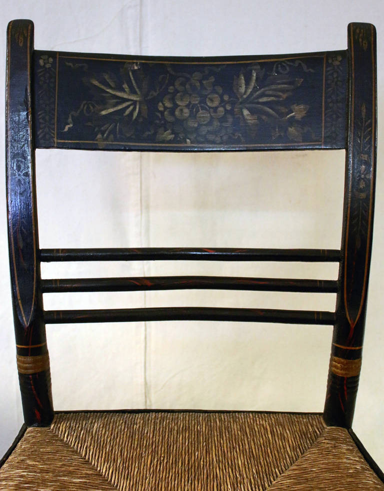 Primitive 19th century Painted Maple Hitchcock Chair