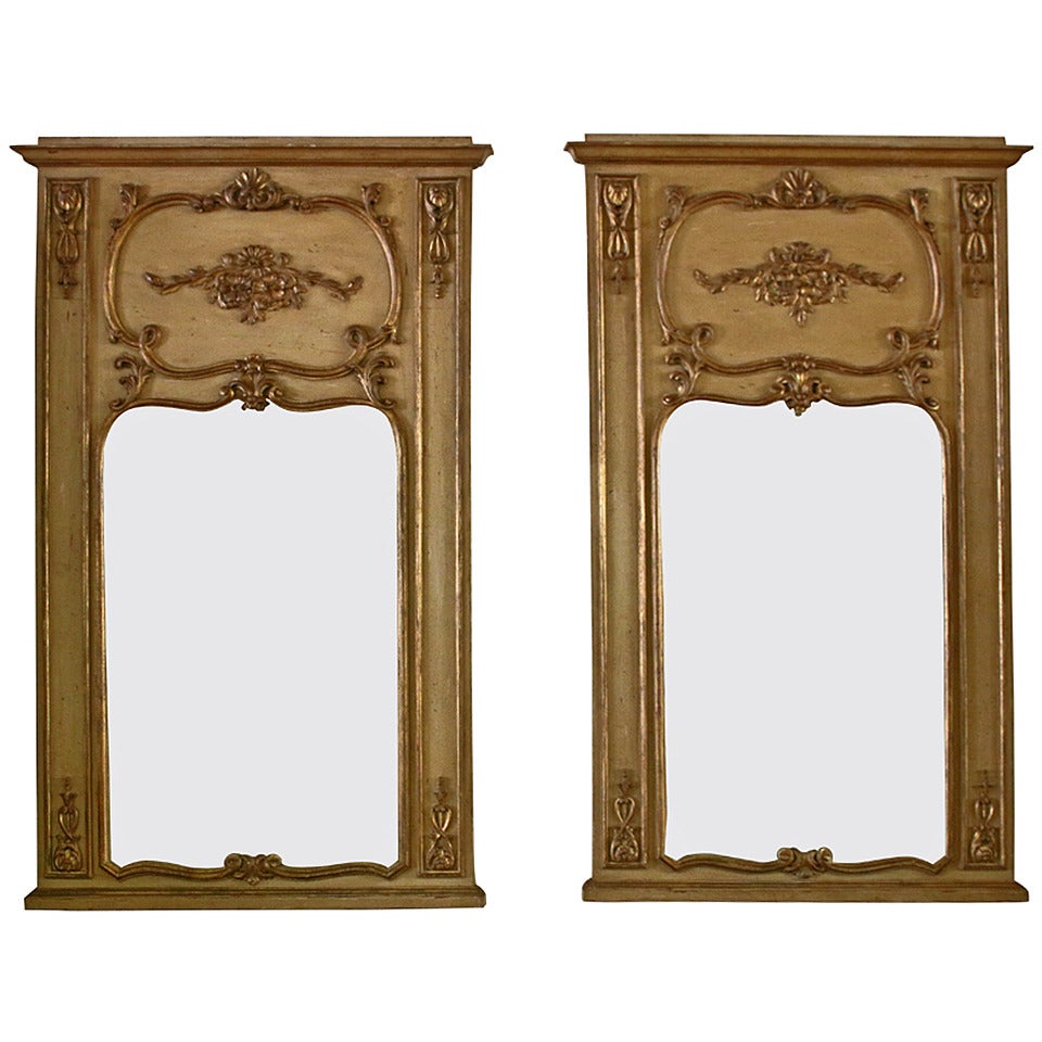 Pair of 19th century Giltwood French Trumeau Mirror