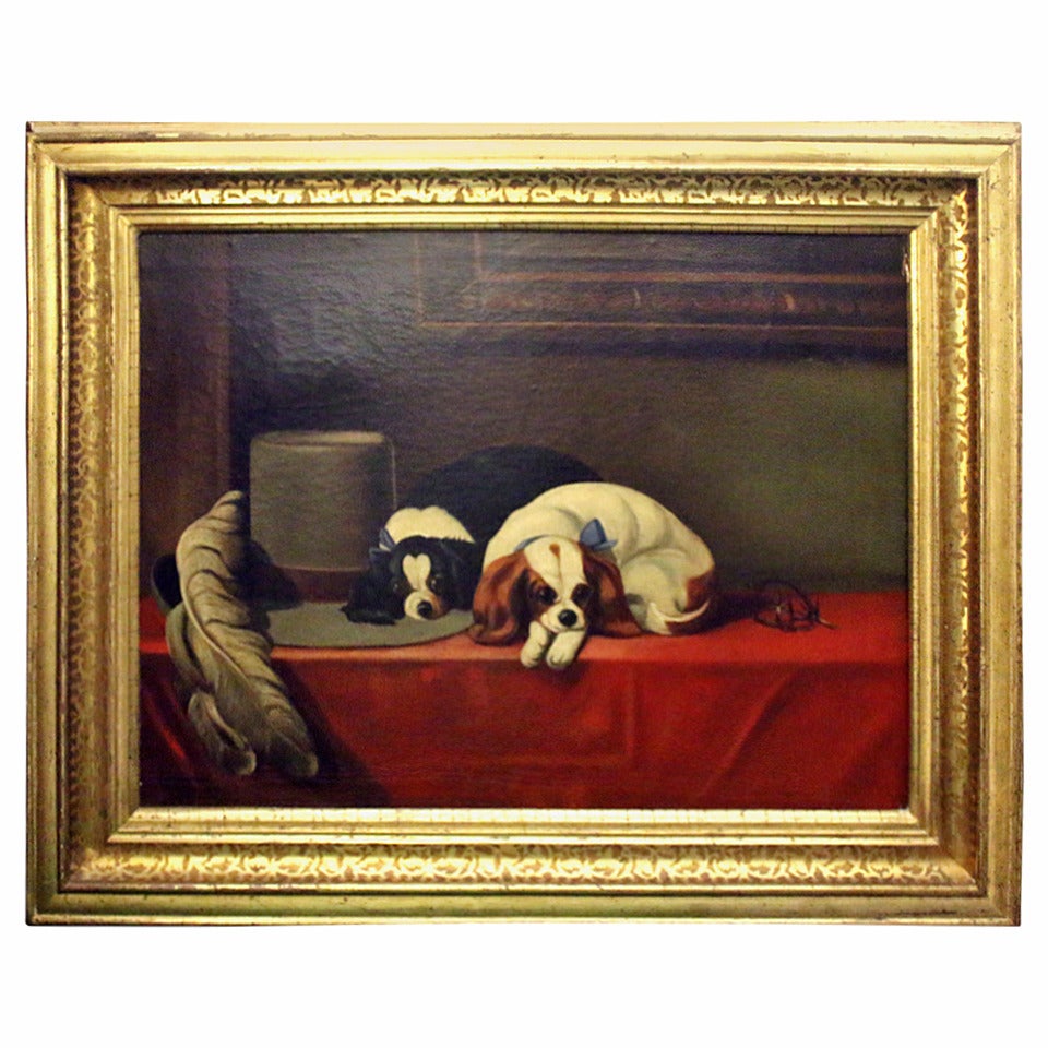 King Charles Cavalier Spaniels Oil Painting