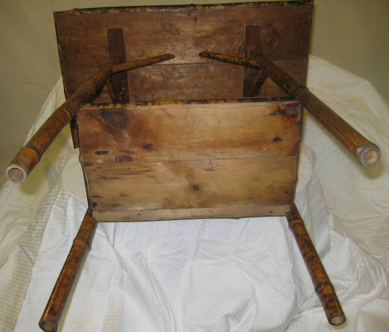 Edwardian Tiger Bamboo Side Table In Good Condition In Savannah, GA