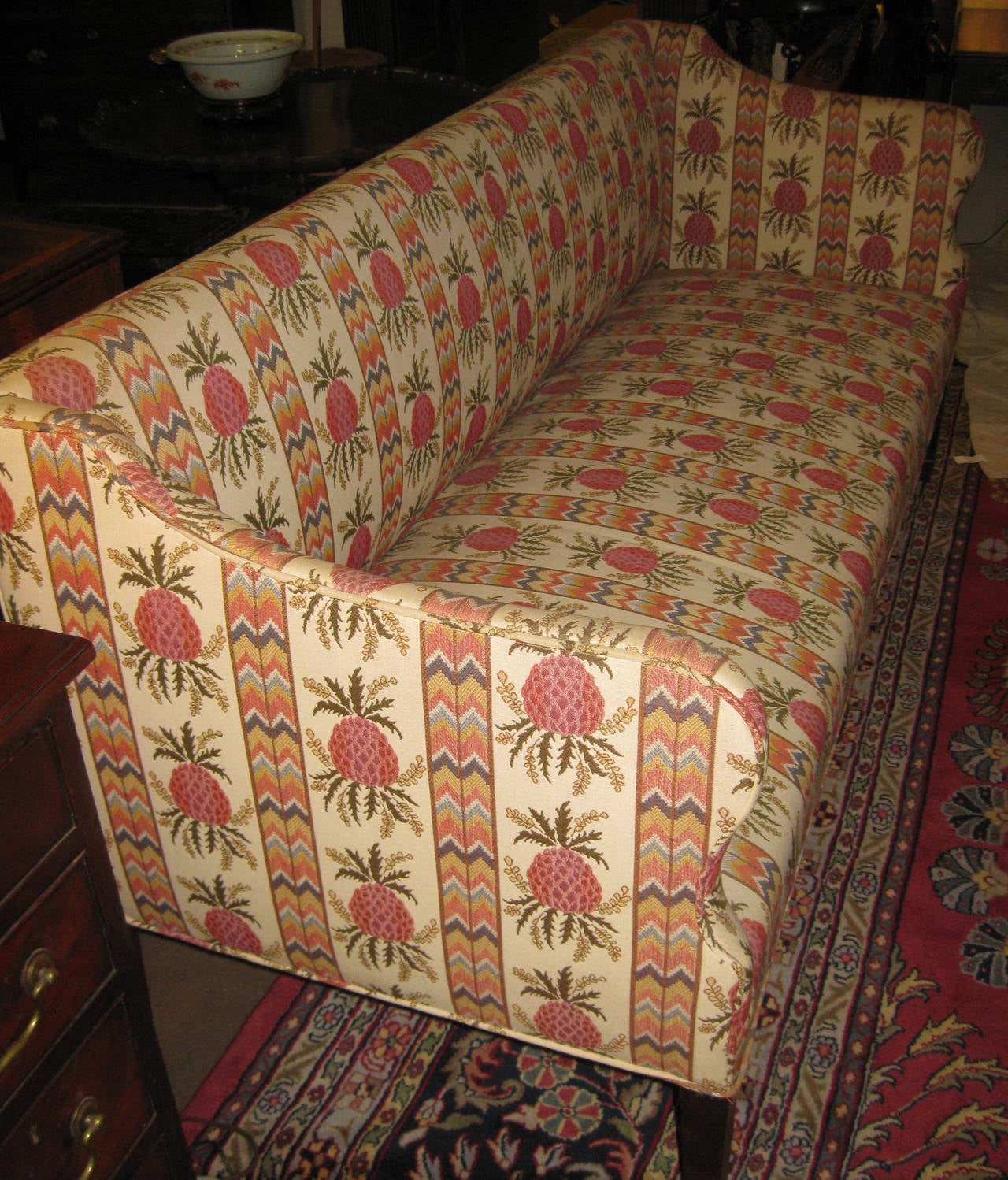 British 18th Century Hepplewhite Sofa in Scalamandre Upholstery