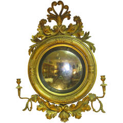 19th Century English Regency Convex Bull's-Eye Mirror