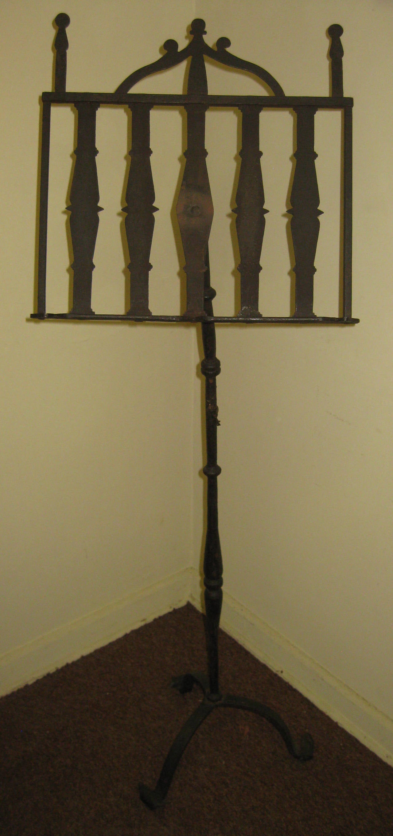 British 19th century Hand-Forged Metal English Music or Folio Stand For Sale