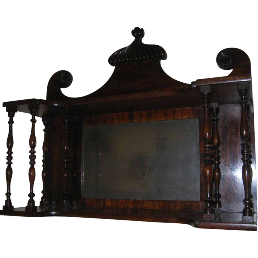 19th century Chippendale Style Hanging Wall Shelf or Overmantle For Sale