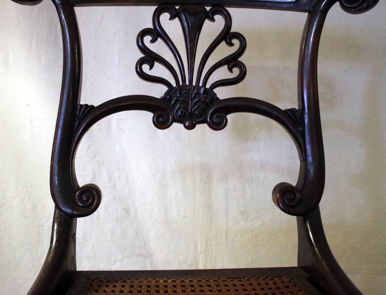 19th century Regency Mahogany Chairs with Boulle Marquetry In Good Condition For Sale In Savannah, GA